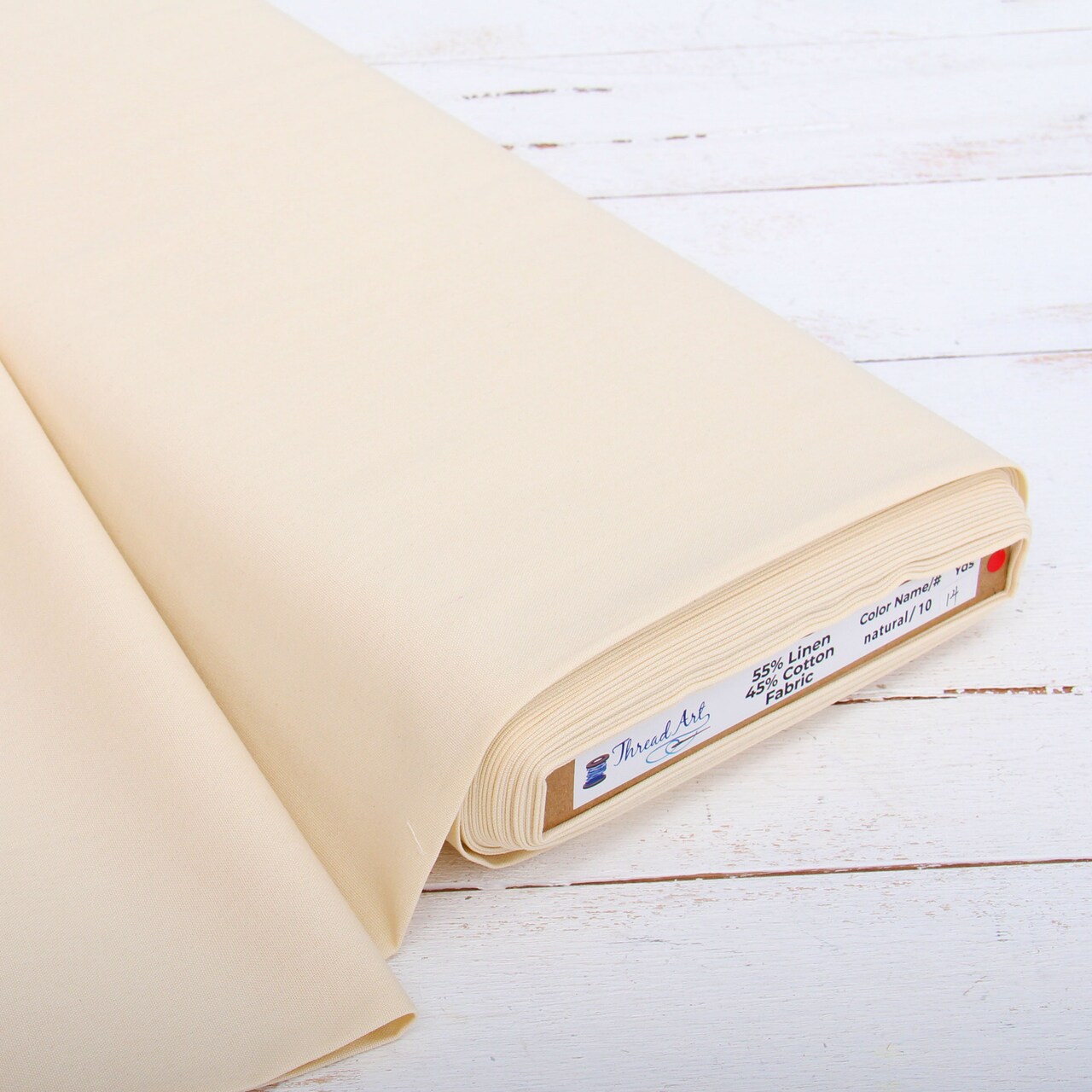 Threadart Linen Fabric By The Yard - Embroidery Fabric 55" Width- Premium Cotton Linen Fabric for Embroidery, Cross Stitch, Apparel, Linen Canvas, Home Décor